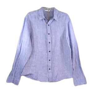 Moraitis Linen Shirt NWT Medium • Made in Greece • Light Blue Resort Luxury